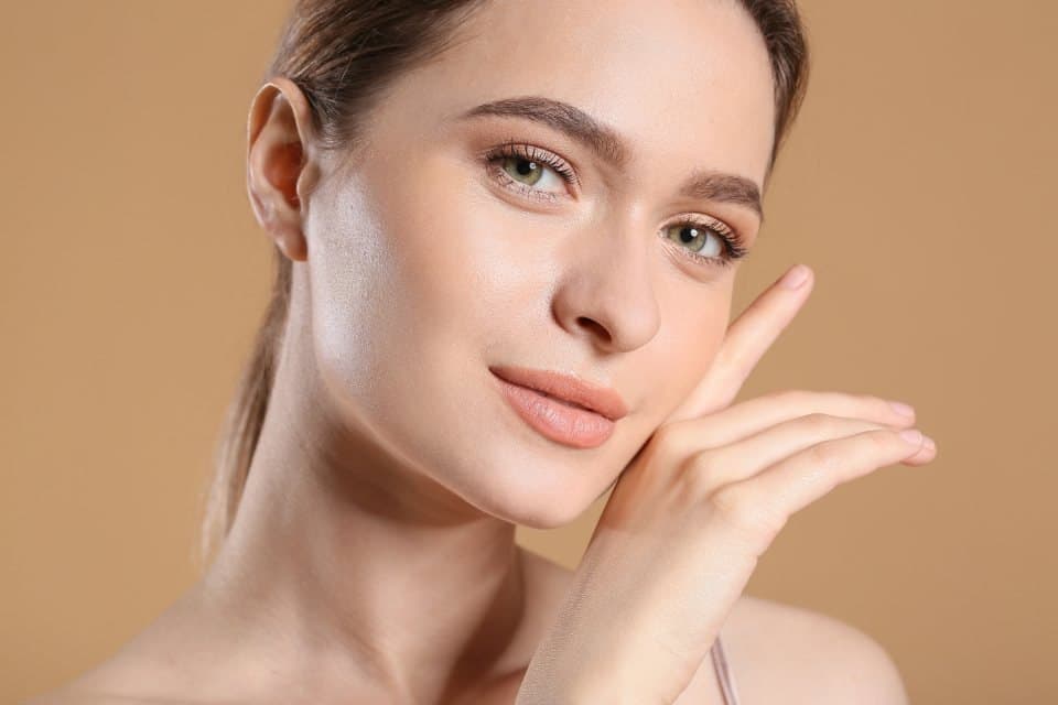 Woman with radiant, glowing skin